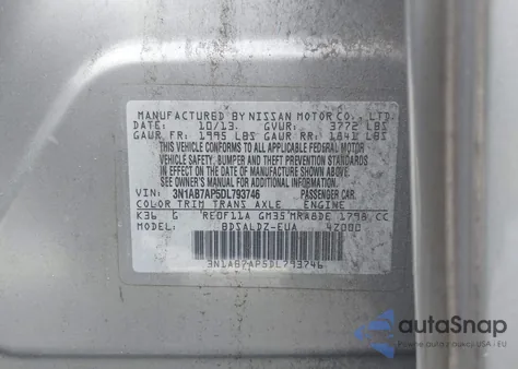 2013 Nissan Sentra Sv from USA, damaged, VIN 3N1AB7AP5DL793746